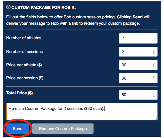 Offer Custom Package (website)